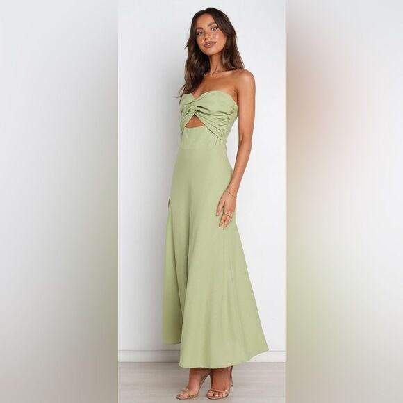 Petal & Pup Rosetta Cutout Cotton & Linen Strapless Dress-Size 2 NWT - Picture 3 of 15